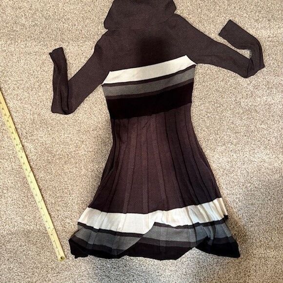 Calvin Klein Sweater Dress Womens Medium Gray Knit Cottage Core Academia - Picture 10 of 11